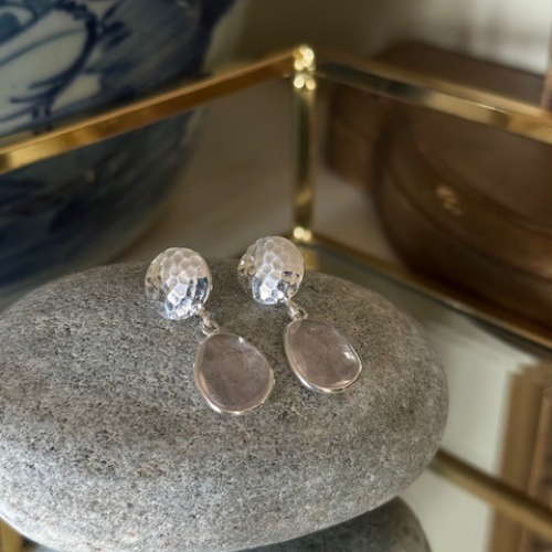 rose quartz earrings