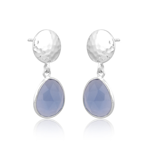 Azure silver pebble earrings - 3 colours