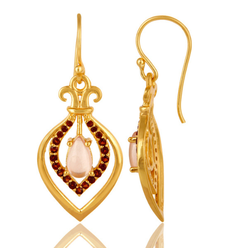 rose quartz earrings