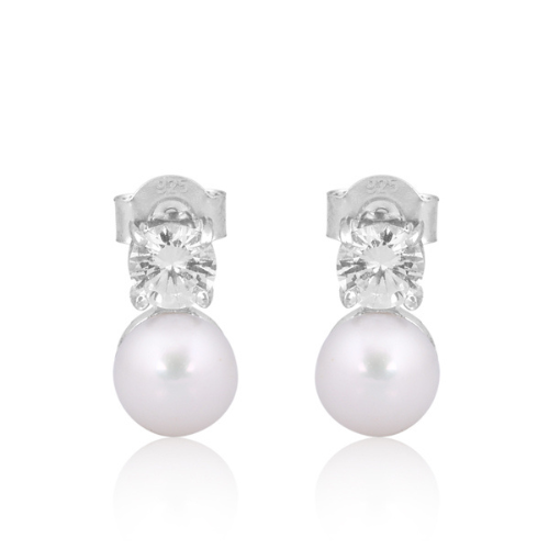 Azure pearl drop earrings