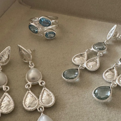 silver earrings