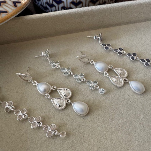 silver and pearl earrings