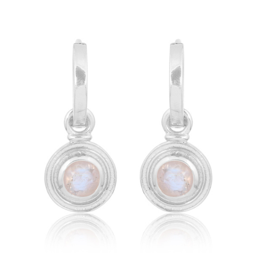 silver moonstone earrings