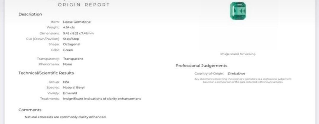 4.64ct Emerald - by Commission Only