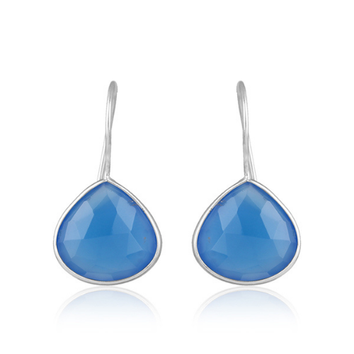Blue Chalcedony Drop Earrings