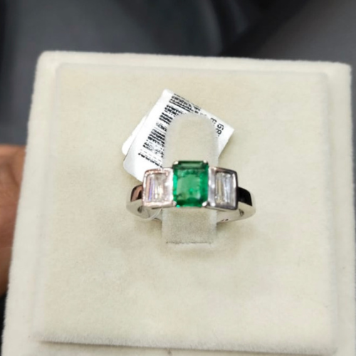 Emerald and Diamond Engagement Ring - by Commission Only