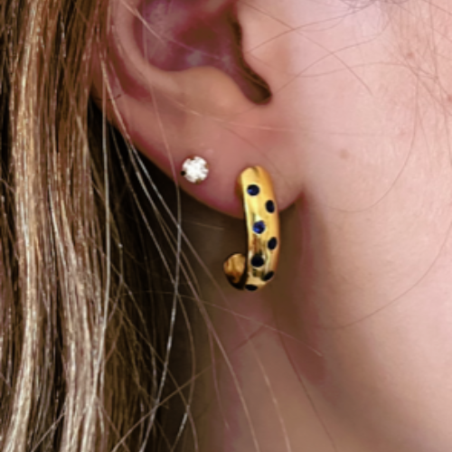 Eternity Hoop Studs (gold plated) - 2 colours