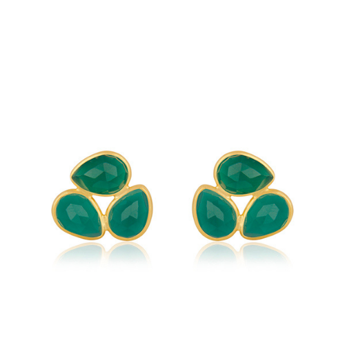 Gold Plated Peardrop Stud Earrings