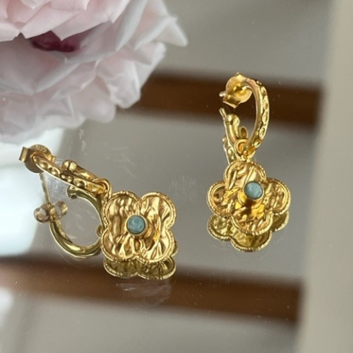 Sahara Hoop Pendant Earrings - 2 colours (Gold Plated)