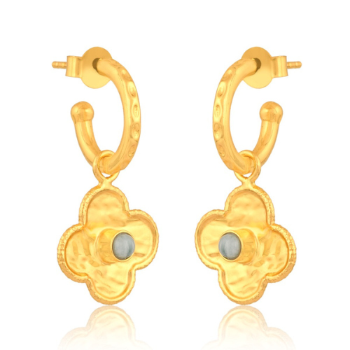 Sahara Hoop Pendant Earrings - 2 colours (Gold Plated)
