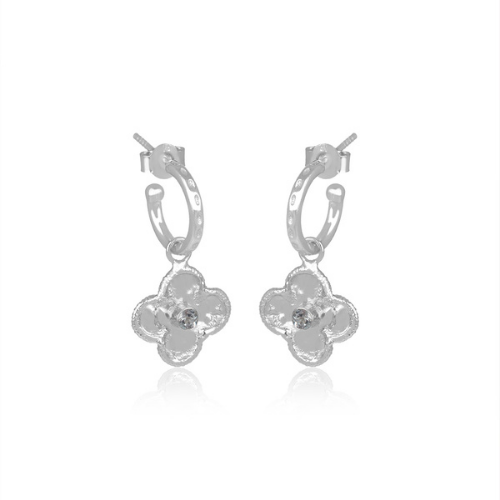 Sahara Hoop Pendant Earrings (Sterling Silver)