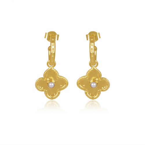 gold plated pearl earrings