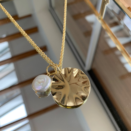 Gold Plated Wave Pendant