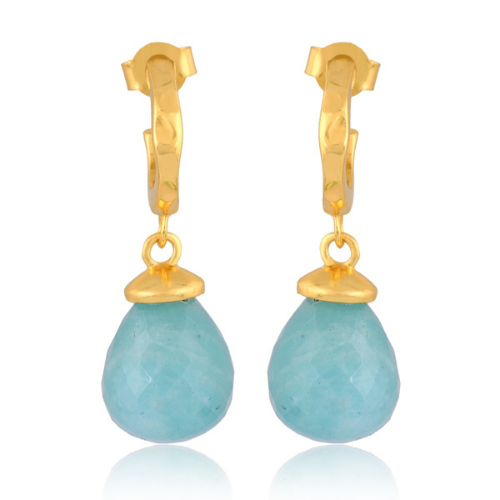 Wave Stud Pendant Earrings - 3 colours