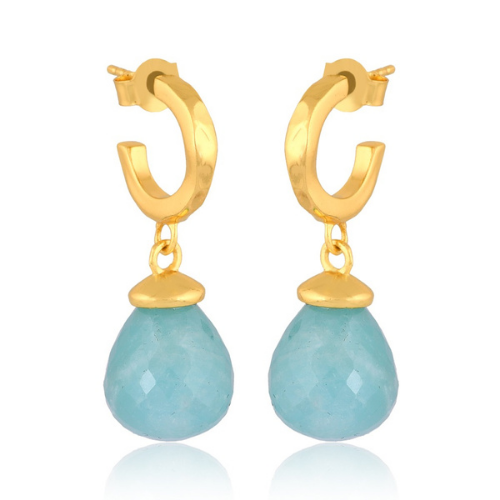 Wave Stud Pendant Earrings - 3 colours