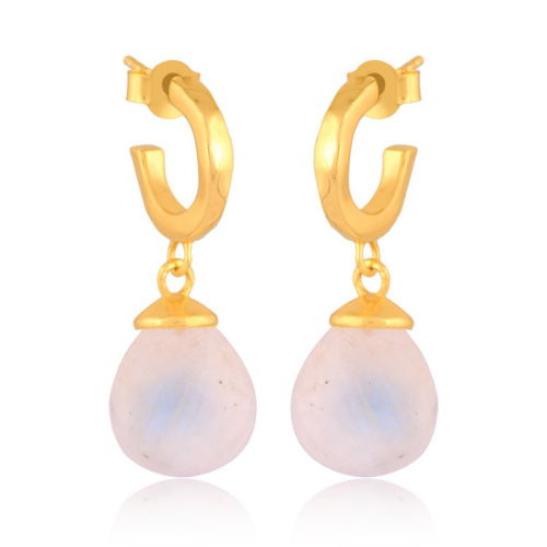 Wave Stud Pendant Earrings - 3 colours