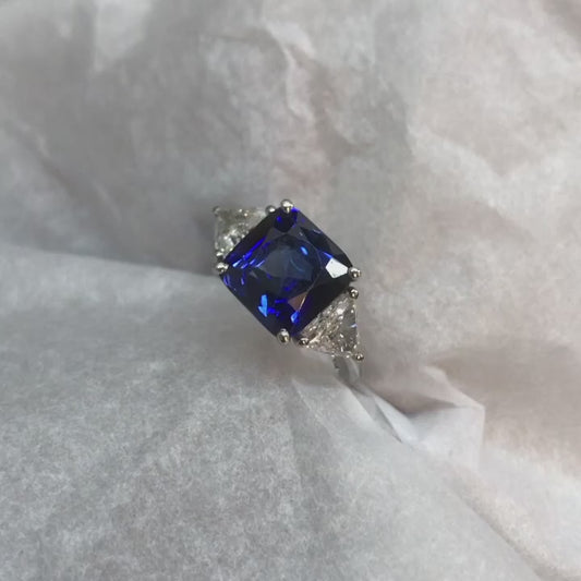 Royal Blue Sapphire and Diamond Ring - by Commission Only
