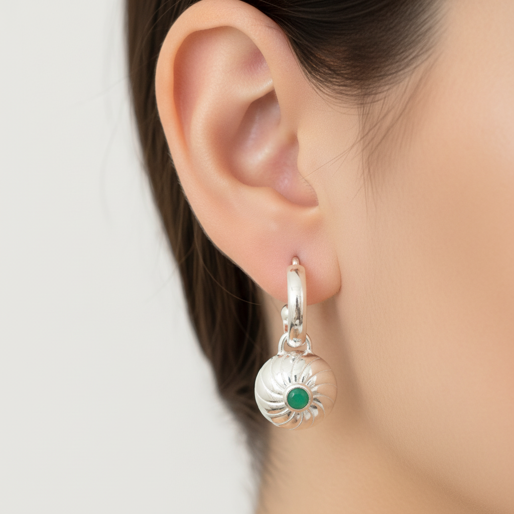 Aelia Round Hoop Earrings