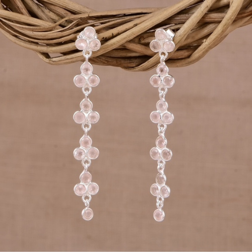rose quartz earrings