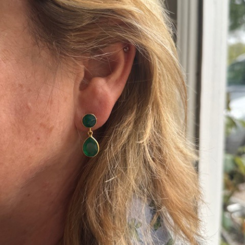 green onyx earrings
