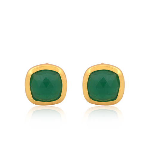 green onyx studs