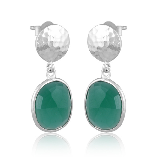 Azure silver pebble earrings - 3 colours