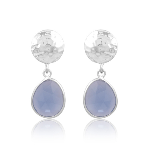 Azure silver pebble earrings - 3 colours