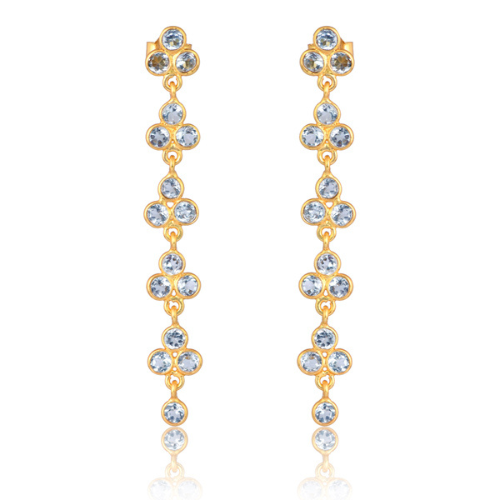 blue topaz pendant earrings