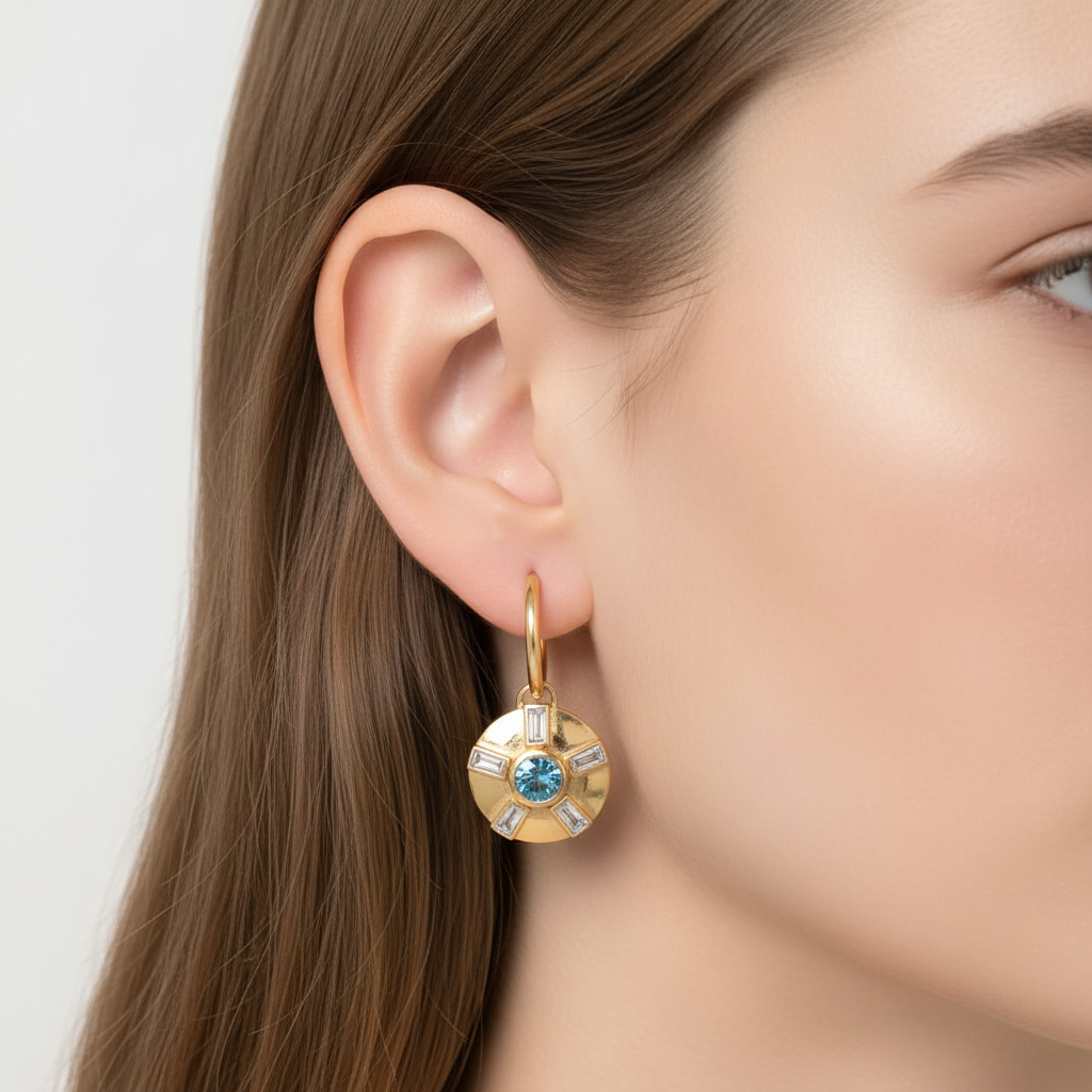 The Fire Hoop Pendant Earrings