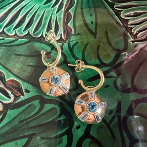 The Fire Hoop Pendant Earrings