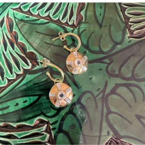 The Fire Hoop Pendant Earrings