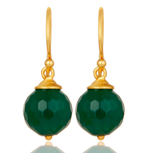Green onyx earrings