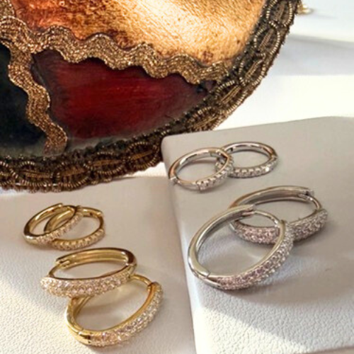 Eternity Pave CZ hoops - 2 sizes