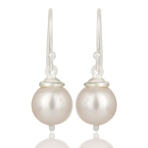 silver pearl earrings