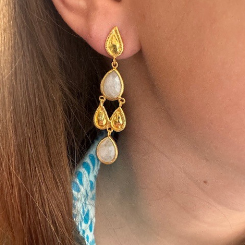 Moonstone gold plated earrings