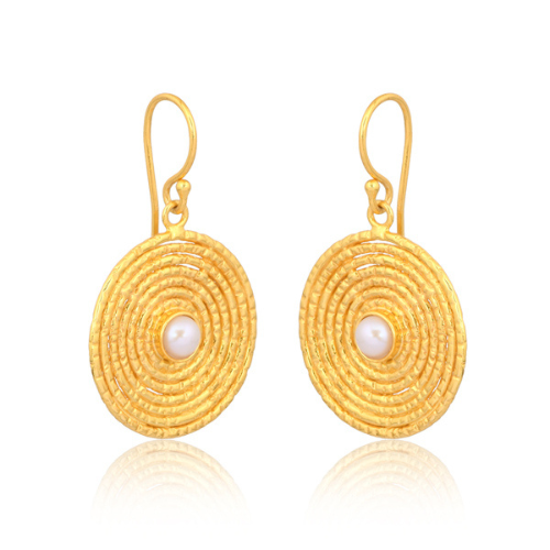 gold plated pearl earrings