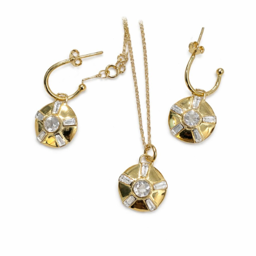 The Fire Hoop Pendant Earrings