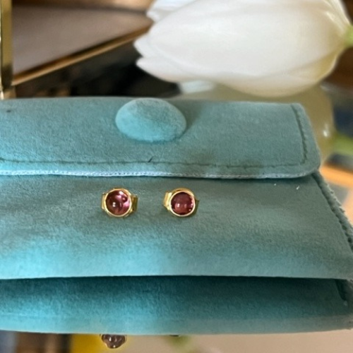 Azure small stud earrings tourmaline