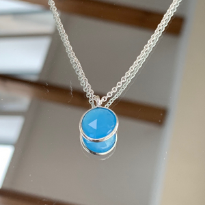 Blue Chalcedony Pendant Necklace