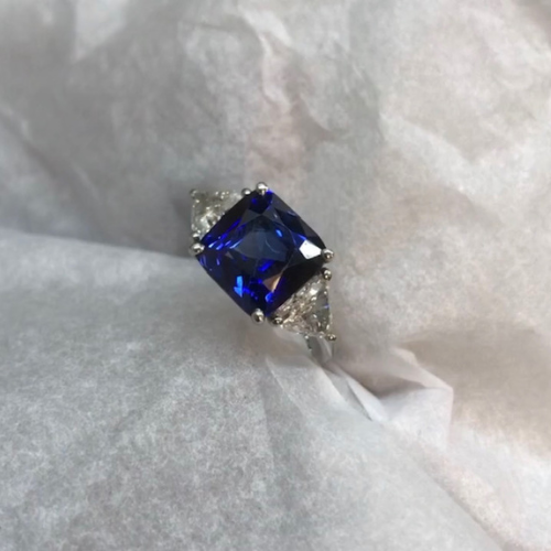 Royal Blue Sapphire and Diamond Ring - by Commission Only