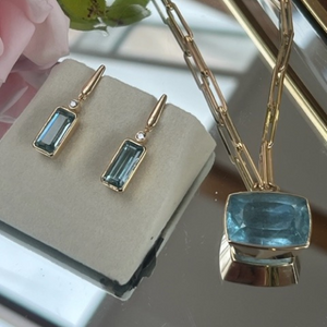 Aquamarine and Diamond Earrings - by Commission Only