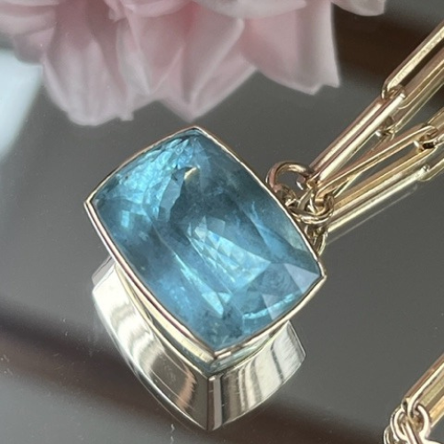 Aquamarine Pendant Necklace - by Commission Only