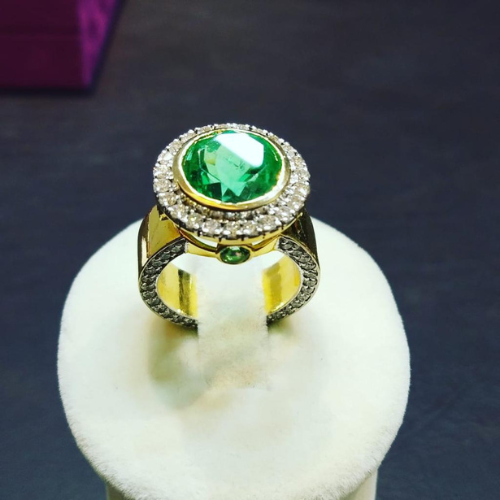 Columbian Emerald and Diamond ring