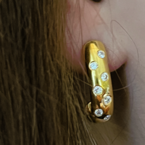 Eternity Hoop Studs (gold plated) - 2 colours