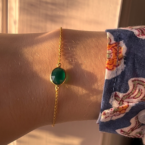 Azure bracelets - Green Onyx or Iolite Quartz