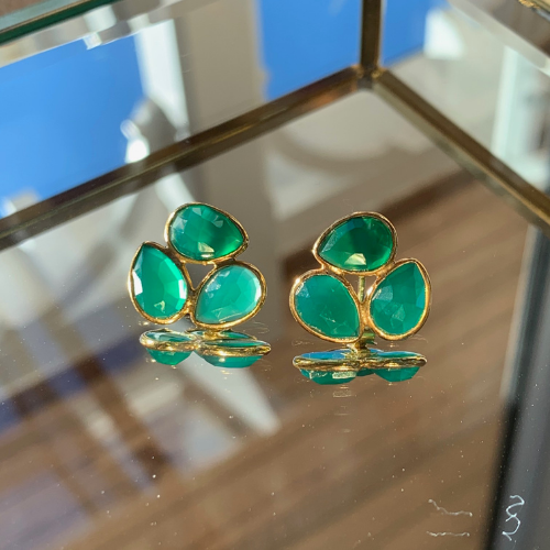 Gold Plated Peardrop Stud Earrings - 2 colours