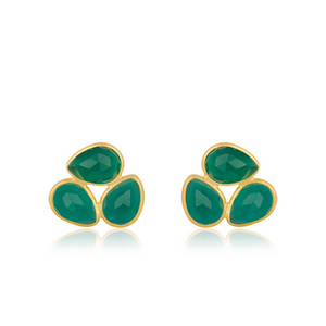 Gold Plated Peardrop Stud Earrings - 2 colours