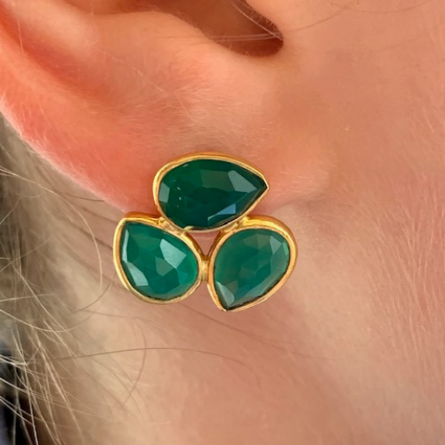 Gold Plated Peardrop Stud Earrings