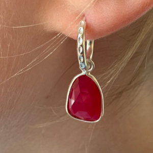Wave Pendant Earrings - Sterling Silver - 2 colours