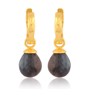 Wave Hoop Pendant Earrings - 2 colours